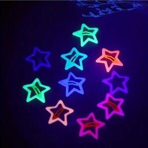 10pcs Luminous Princess Hair Clips - Sweet Star-Shaped, Glittery Triangle Hair
